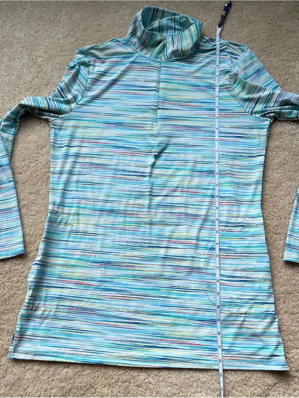 Lands’ End Multicolored Striped 1/4 Zip Swim Cover Up Dress - Size S - EUC